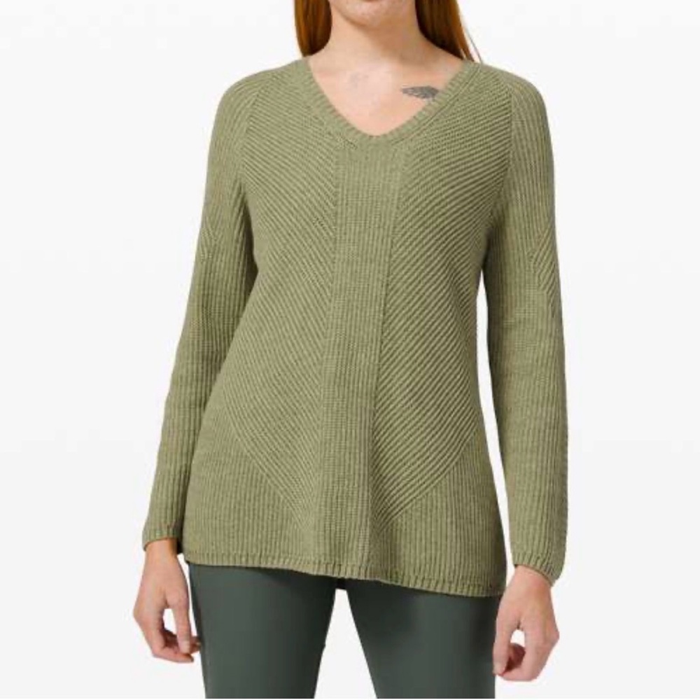 Lululemon Knit Blend Textured Sweater, Heathered Rosemary Green, 12-14